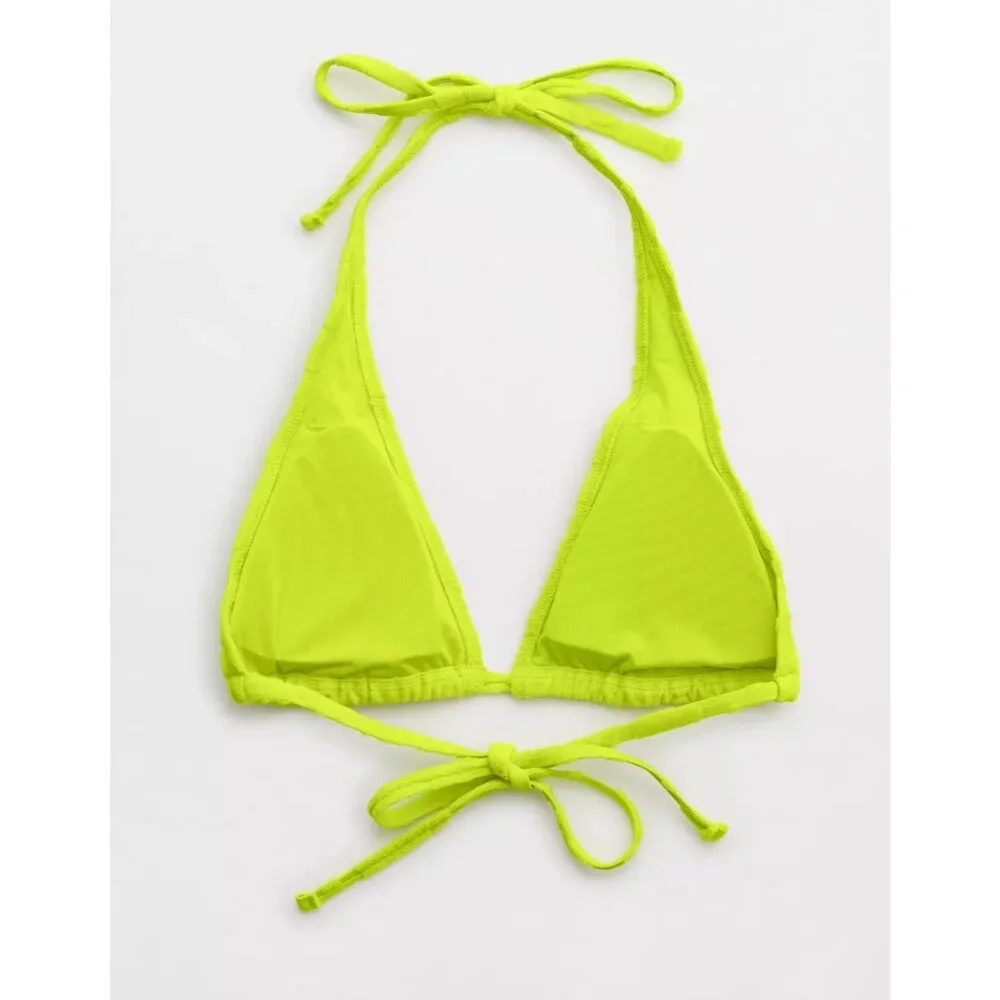 Aerie NWT Terry Triangle Bikini Top in Lime Slush